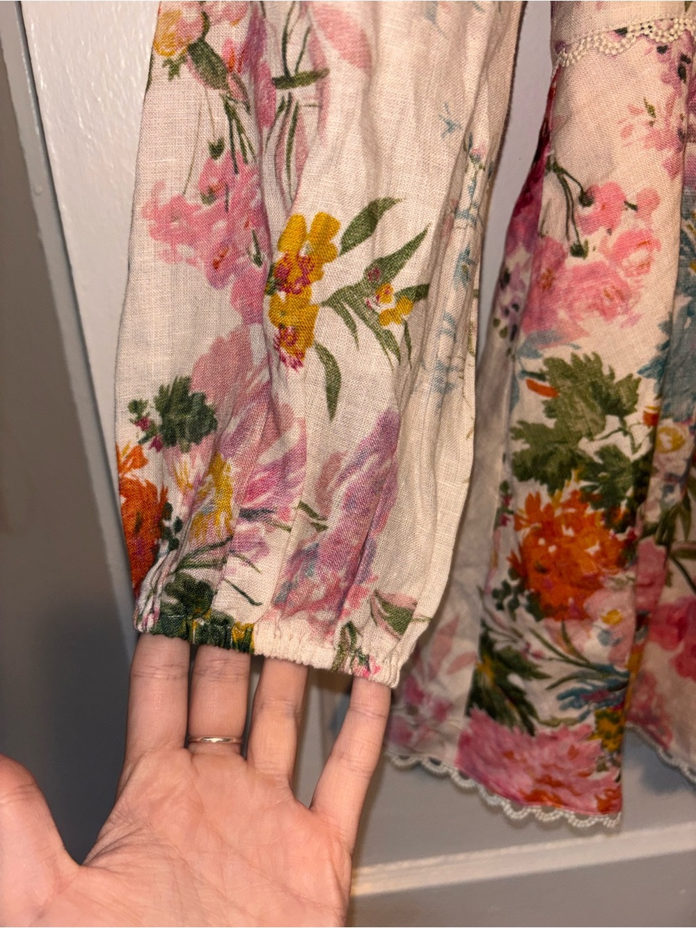 Zimmermann Heathers Linen Playsuit Floral Print Lace US 4-6/AU 0-1 *READ - Picture 3 of 15